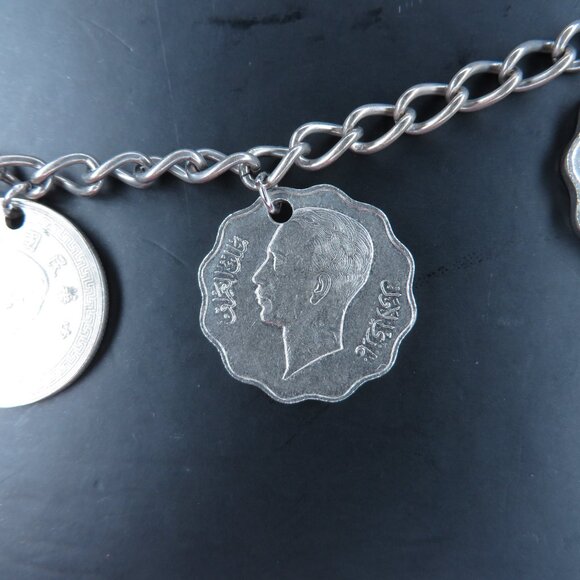 1937 Iraq 10 Fils Coin Charm Bracelet - Picture 2 of 12